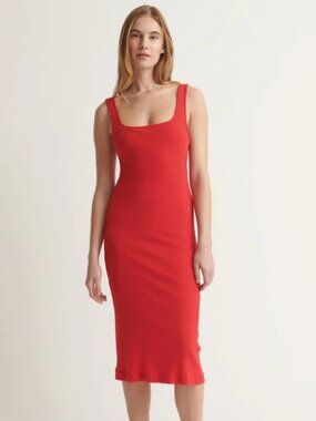 Skin X Andreea Ali NWT Paparazzi Pima Cotton Midi Dress in Red size Small/1
